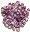 50 12mm Transparent Amethyst Lustre Glass Leaf Beads